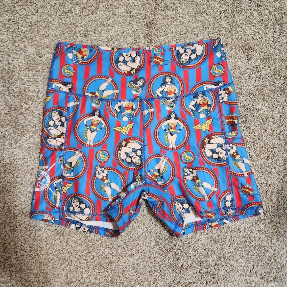 Barbells and Pizza BBNP Wonder Woman Pocket Workout High-rise Shorts Size Medium